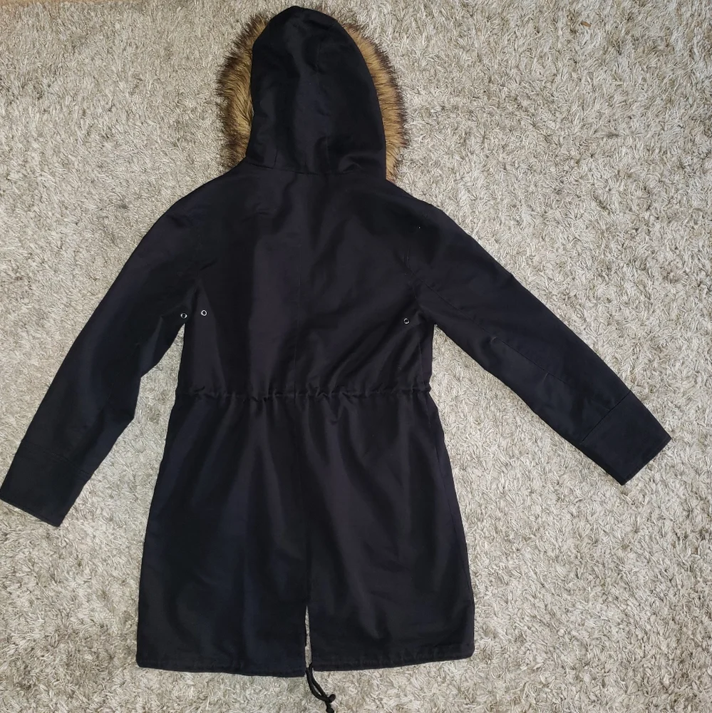 Liz Claiborne Woman's Parka Jacket with Faux Fur Hood - Picture 10 of 10
